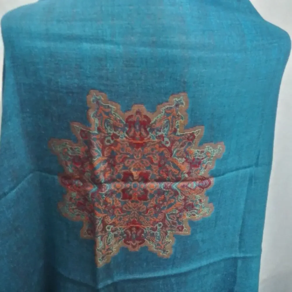 Blue Elegant Blue Butterfly Fringe Novelty Spring Summer Scarf Shawl